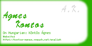 agnes kontos business card