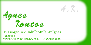 agnes kontos business card